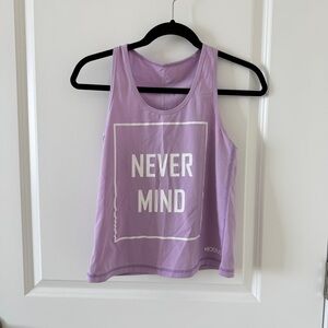 Modus "Never Mind" Lavender Graphic Tank Top Size Small NWOT